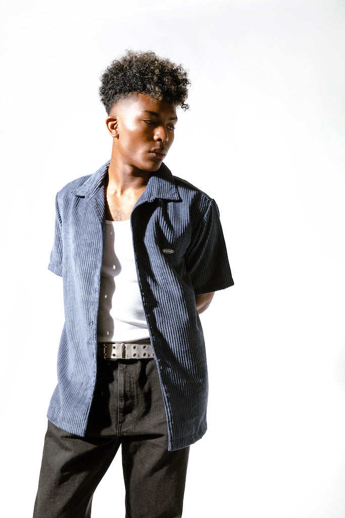 Jumbo Cords Button-Up in Navy