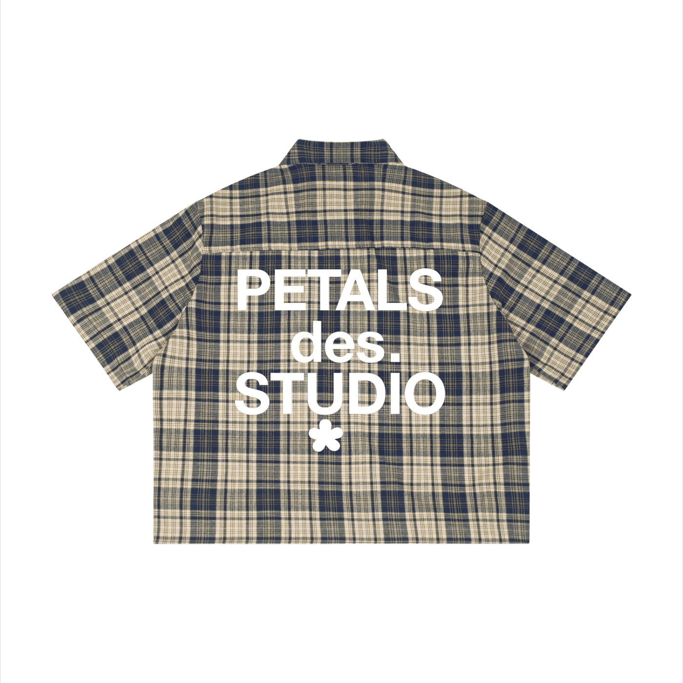 PDS Chex Boxy Button Up in Blue/Cream