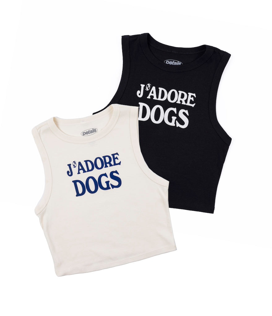 J'adore Dogs Tank in Black