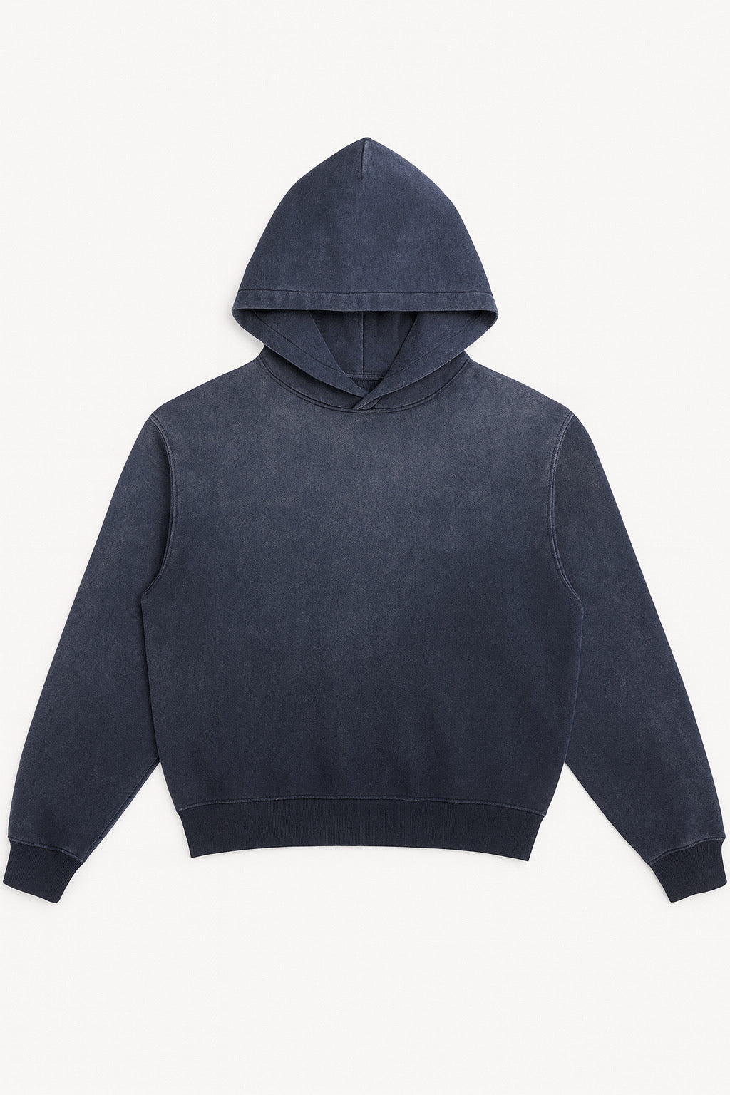 CORE: Vintage Washed Box Hoodie in Navy