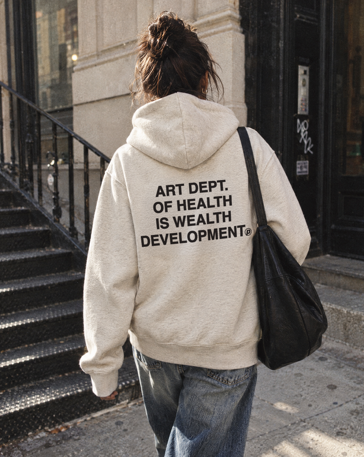 Health is Wealth Hoodie in Oatmeal