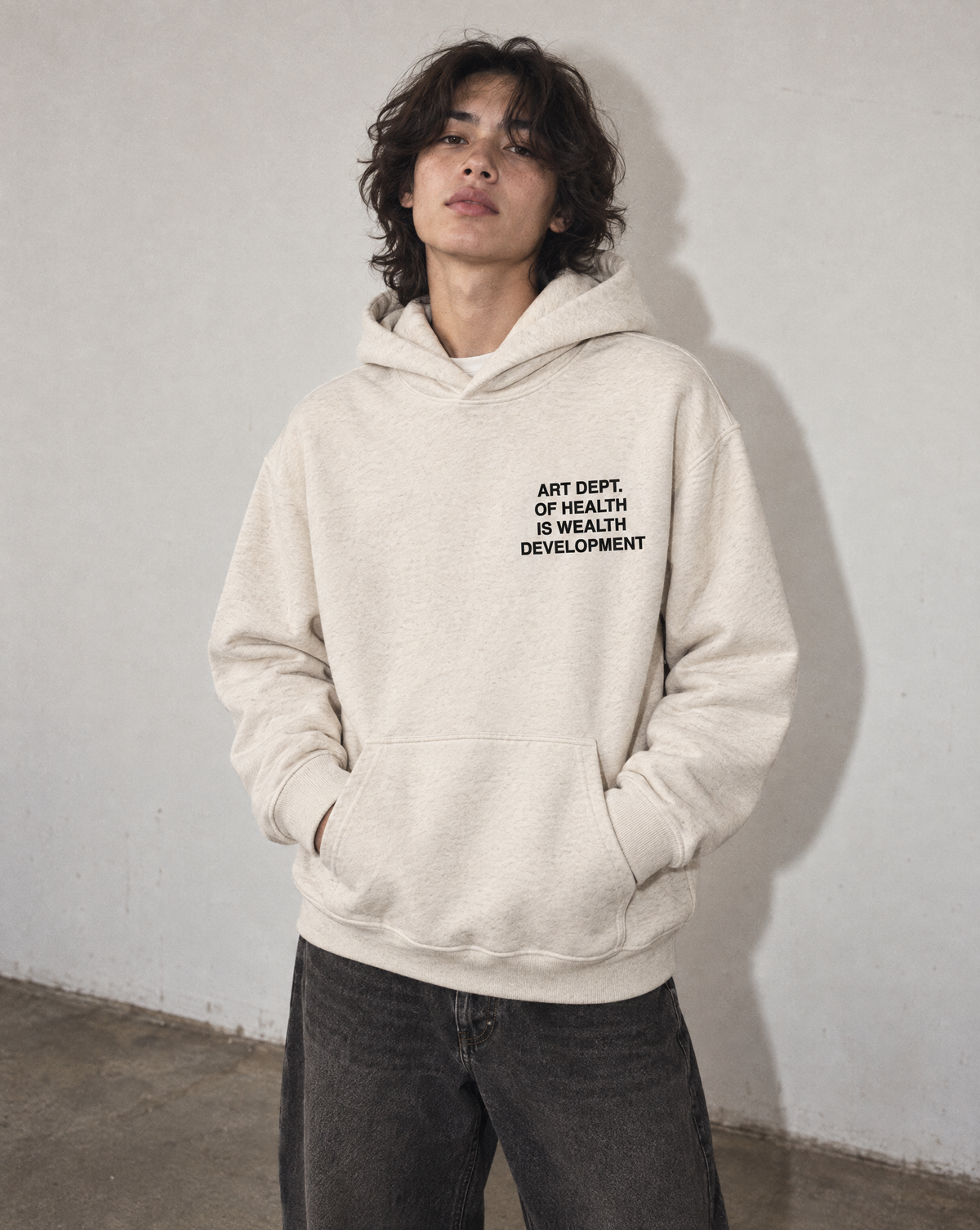 Health is Wealth Hoodie in Oatmeal