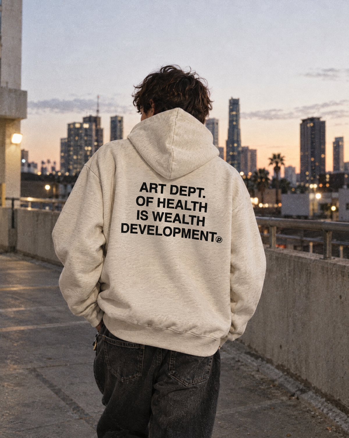 Health is Wealth Hoodie in Oatmeal