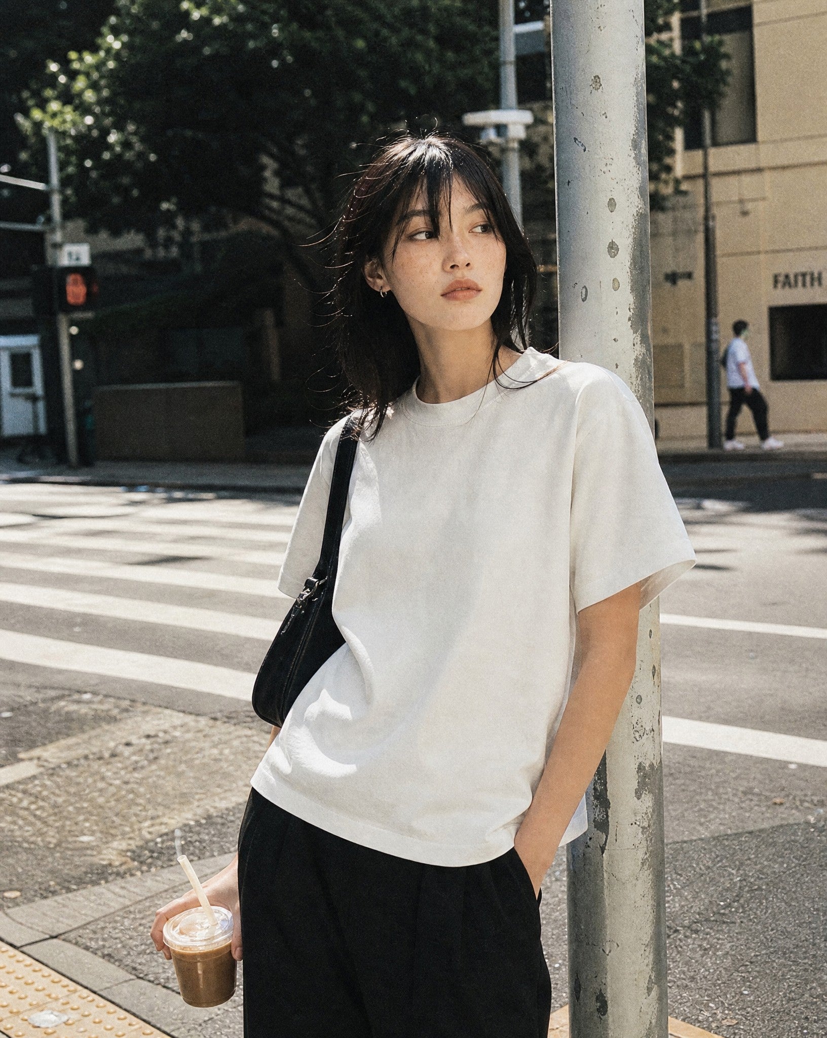 CORE Enzyme Treated Tee in White - Lifestyle Image