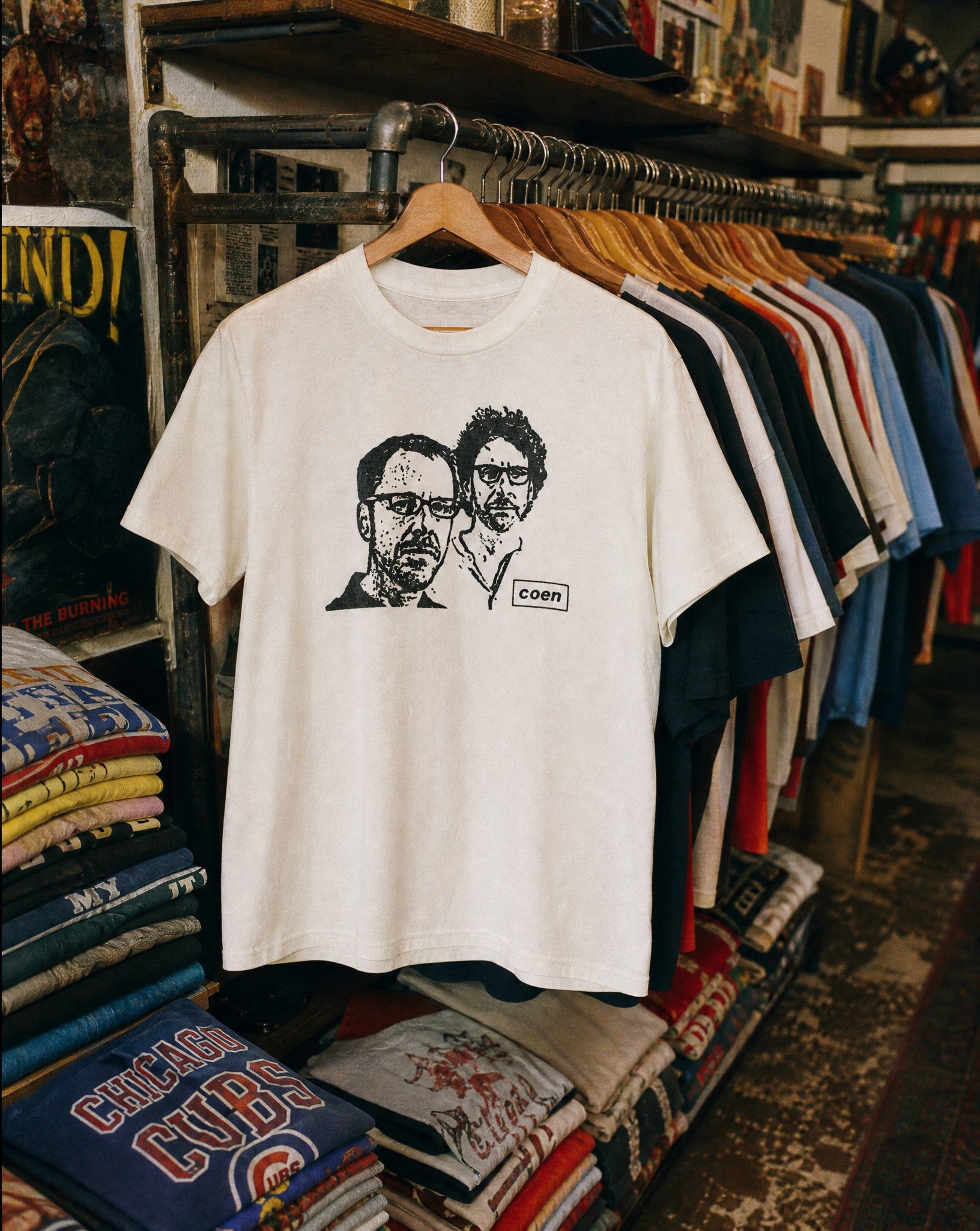 Coen Bros. Tee in White - Creative Flat