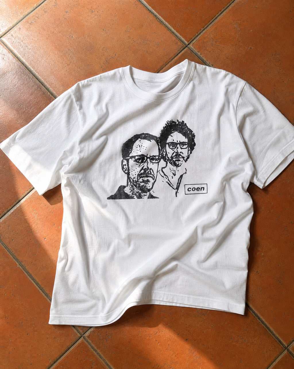 Coen Bros. Tee in White - Creative Flat
