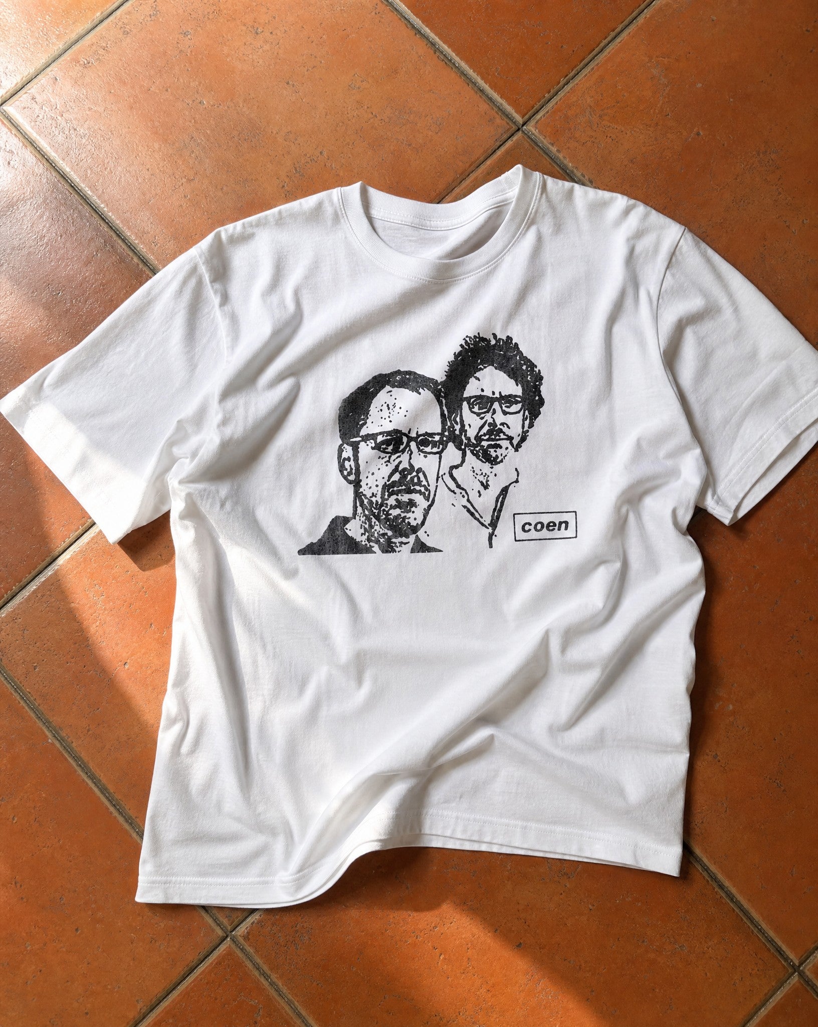 Coen Bros. Tee in White - Creative Flat