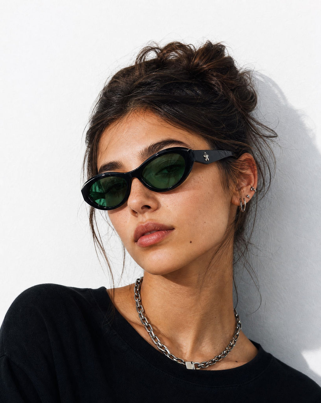 Dahlia Sunglasses in Black/Green