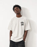 Drained Vintage White Oversized Tee - Editorial Image