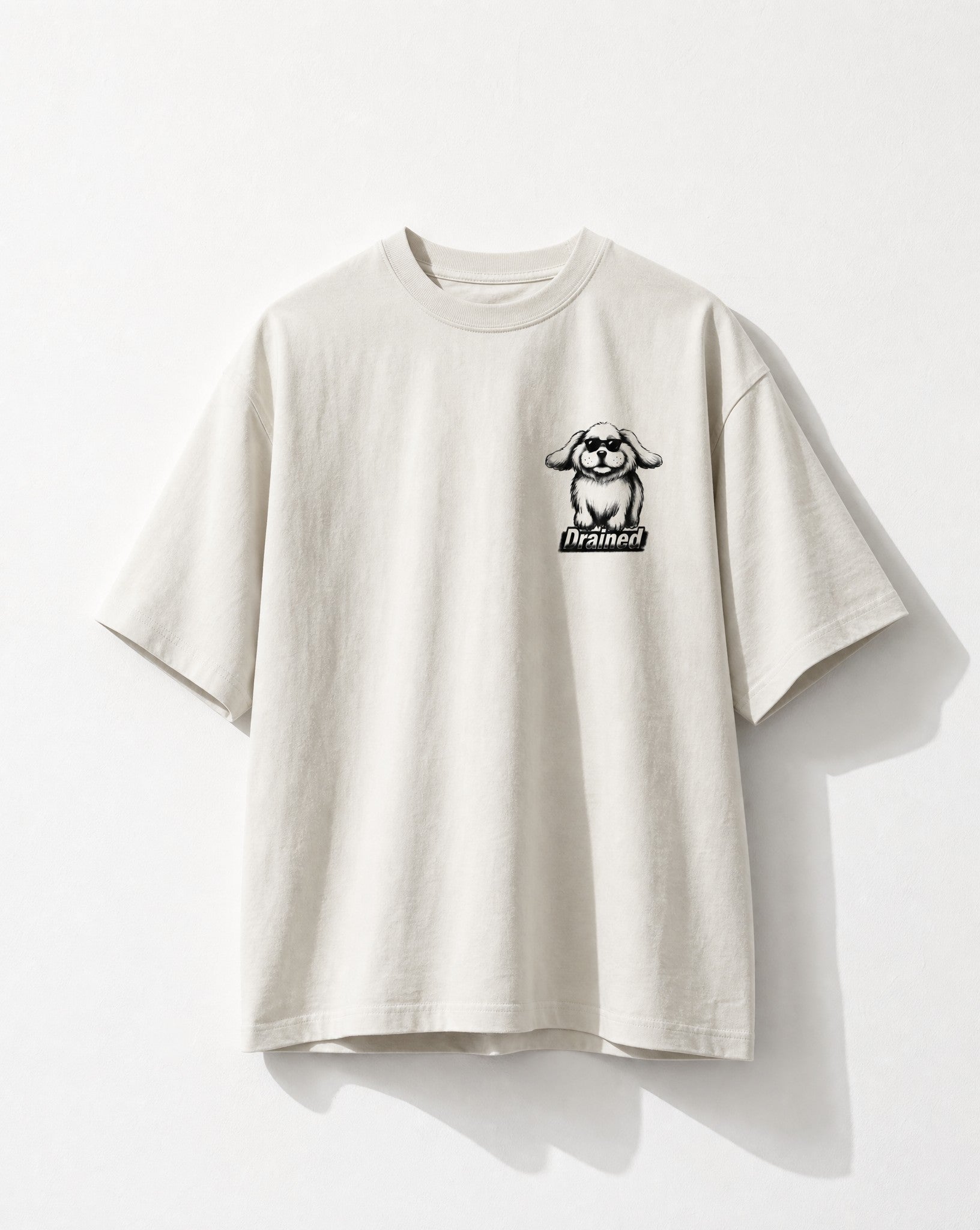Drained Vintage White Oversized Tee - White Wall Product