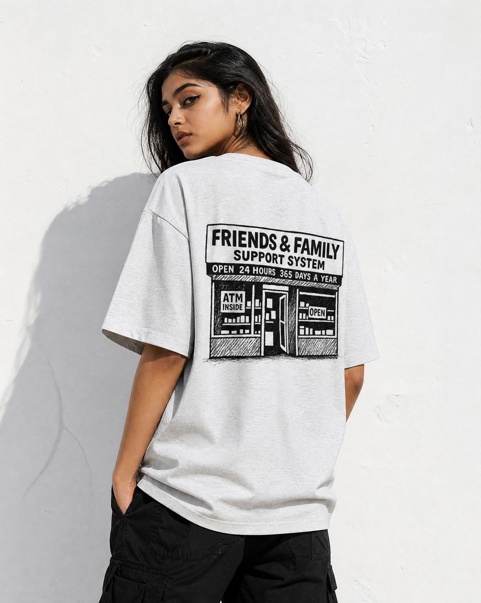 F&F Shop Tee in Ash Grey - Editorial Image