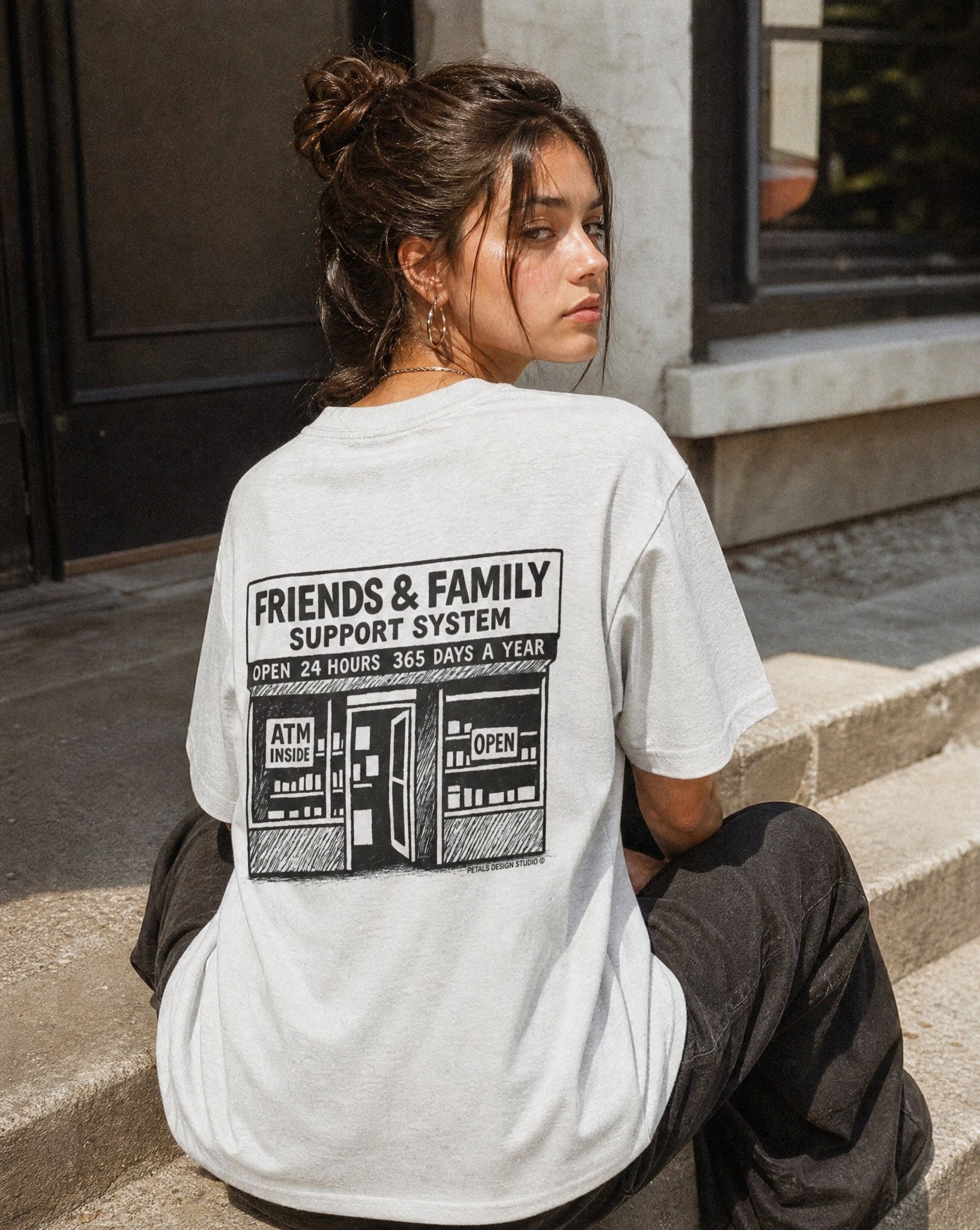 F&F Shop Tee in Ash Grey - Lifestyle Image