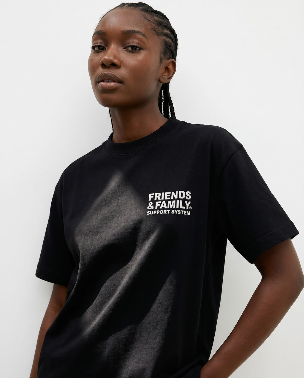 F&F Tee in Black - Editorial Image