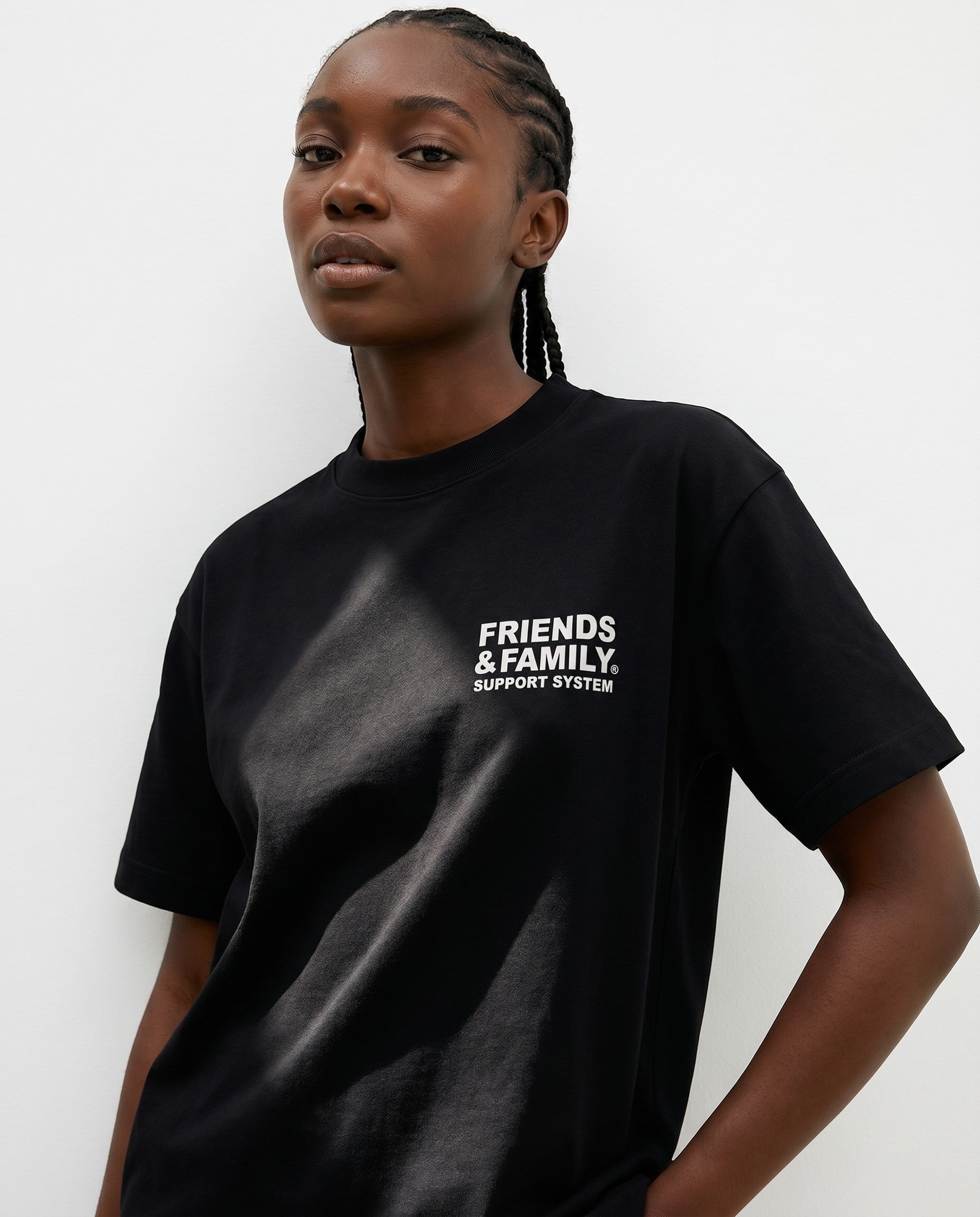 F&F Tee in Black - Editorial Image