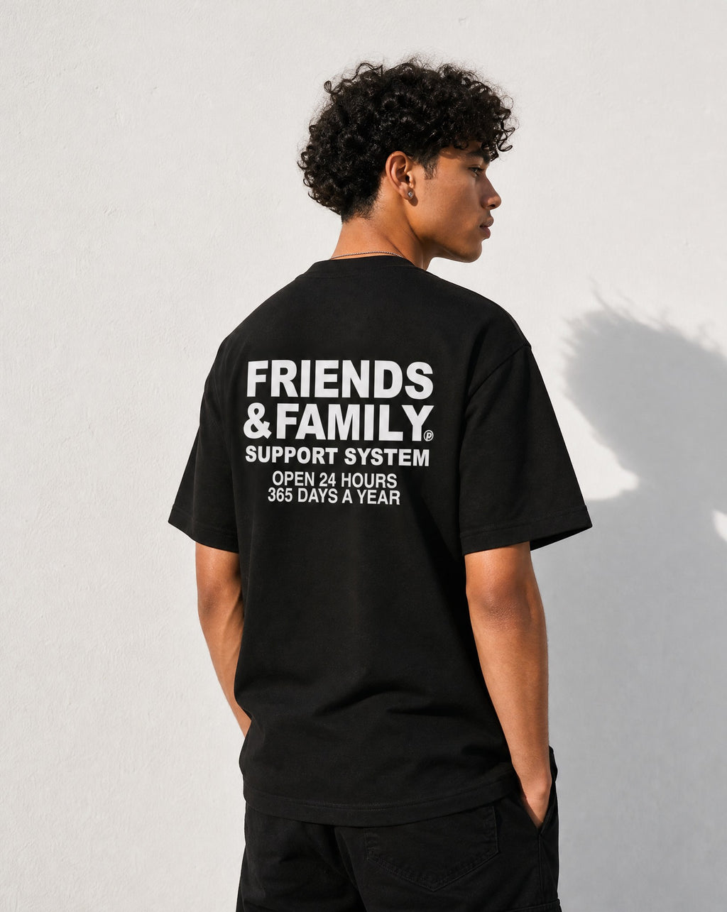 F&F Tee in Black - Editorial Image