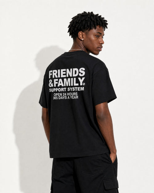 F&F Tee in Black - Editorial Image