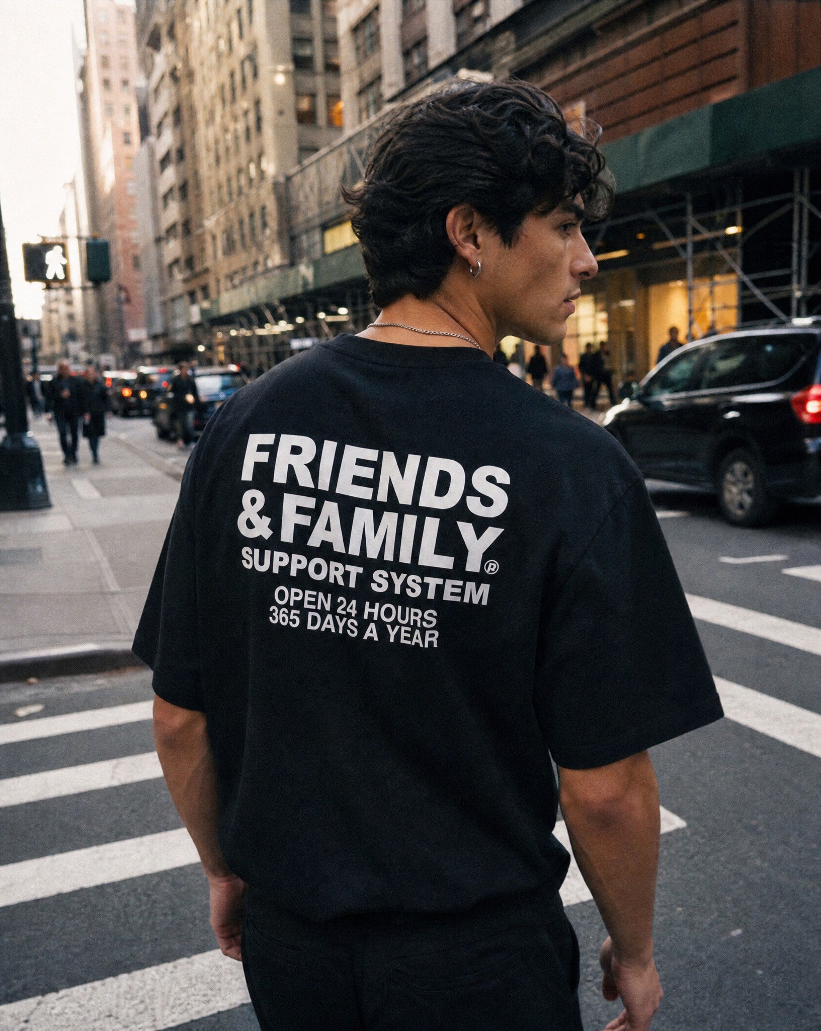 F&F Tee in Black - Lifestyle Image