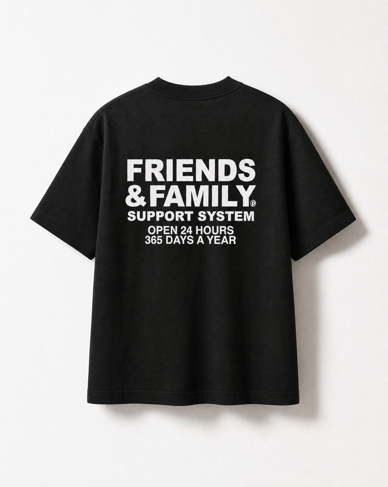 F&F Tee in Black - White Wall Product
