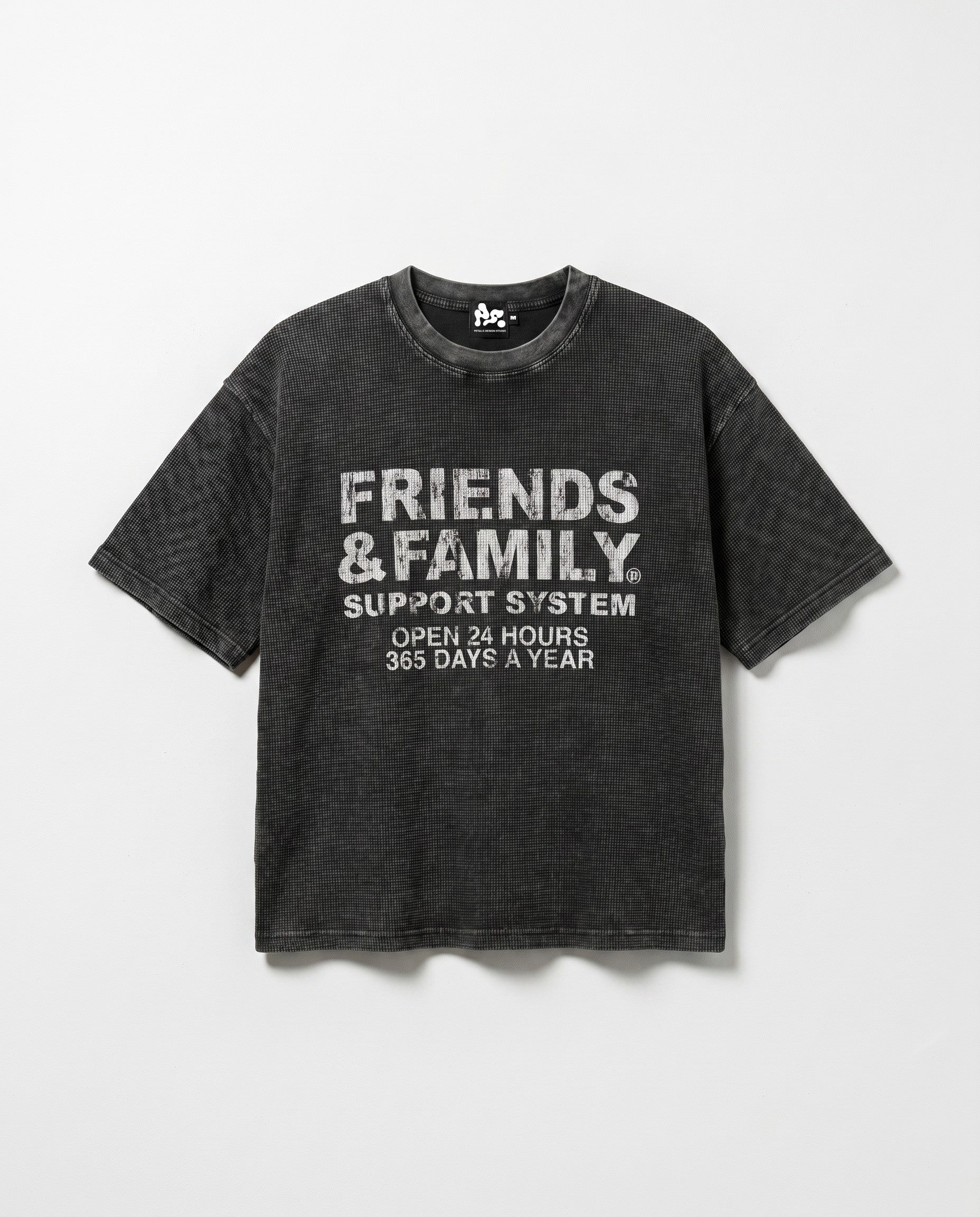F&F Waffle Tee in Vintage Black - White Wall Product