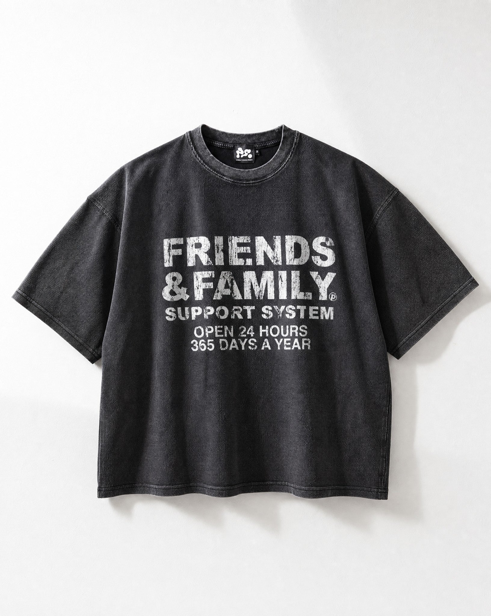 F&F Waffle Tee in Vintage Black - White Wall Product