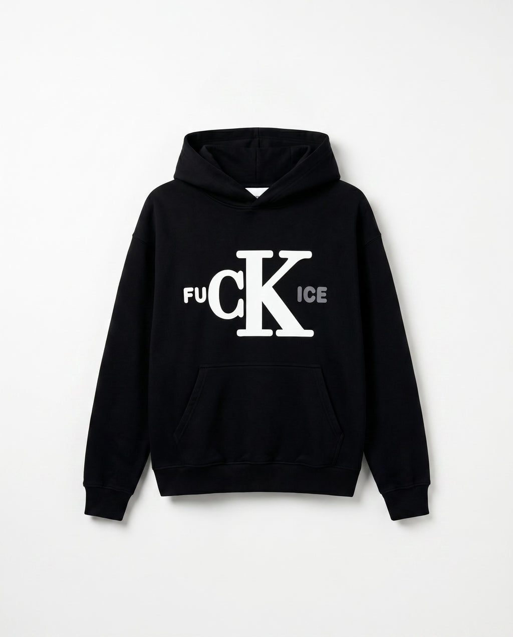 Fck Ice Hoodie in Black - White Wall Product