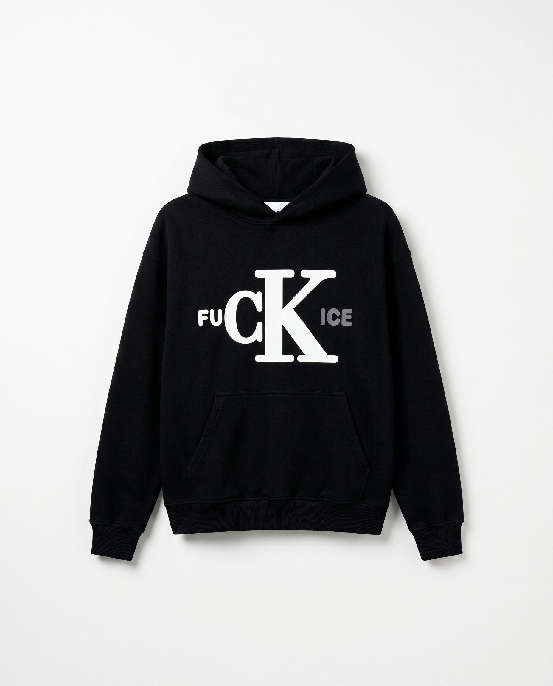 Fck Ice Hoodie in Black - White Wall Product