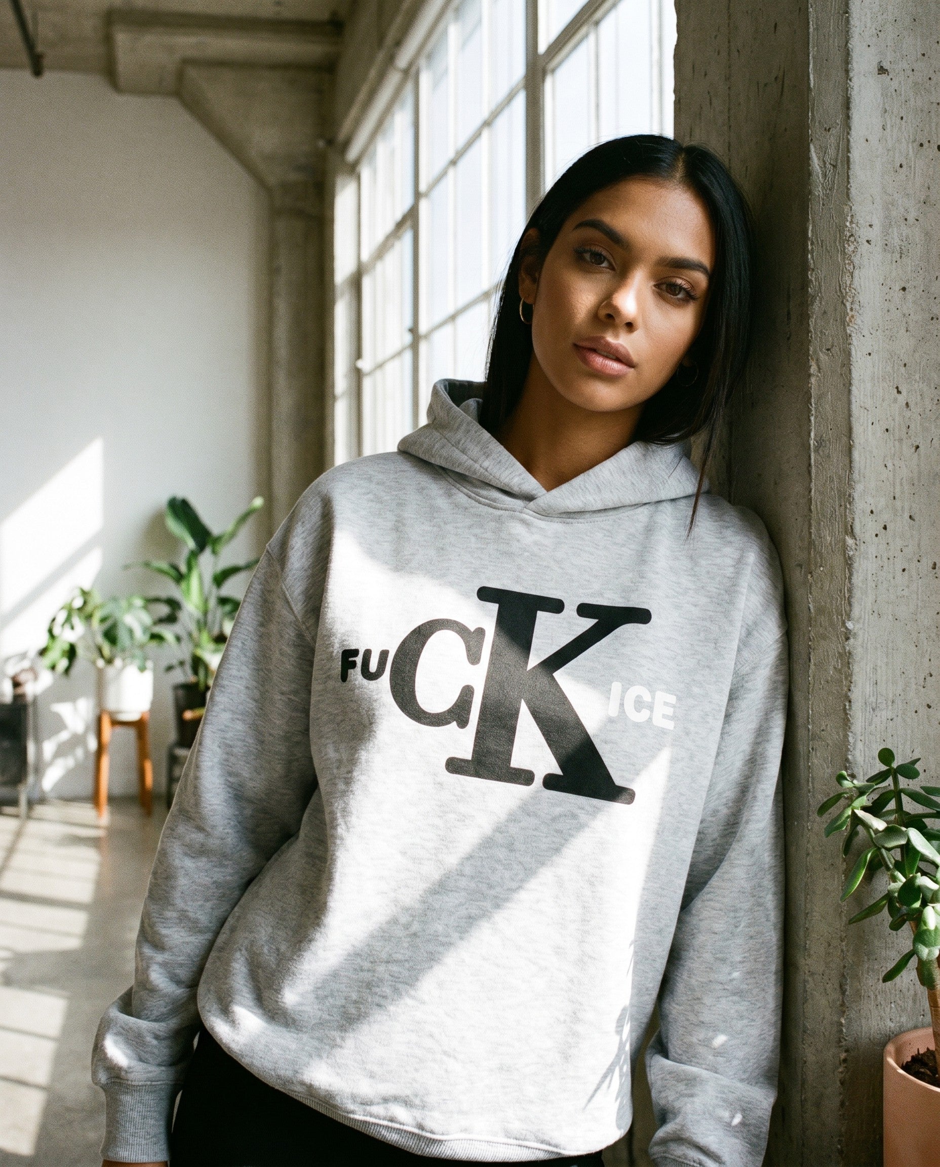 Fck Ice Hoodie in Grey - Lifestyle Image