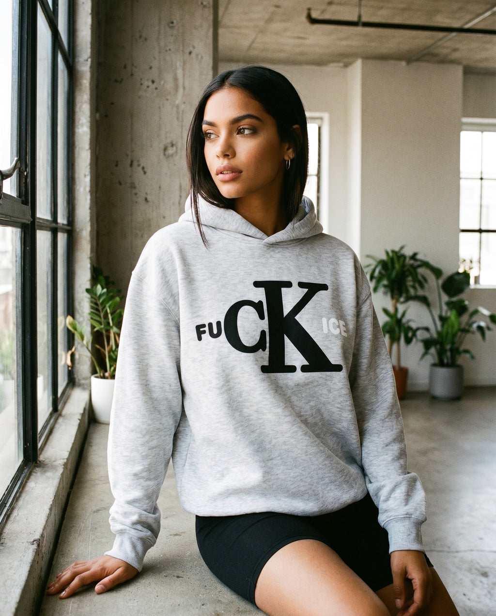 Fck Ice Hoodie in Grey - Lifestyle Image