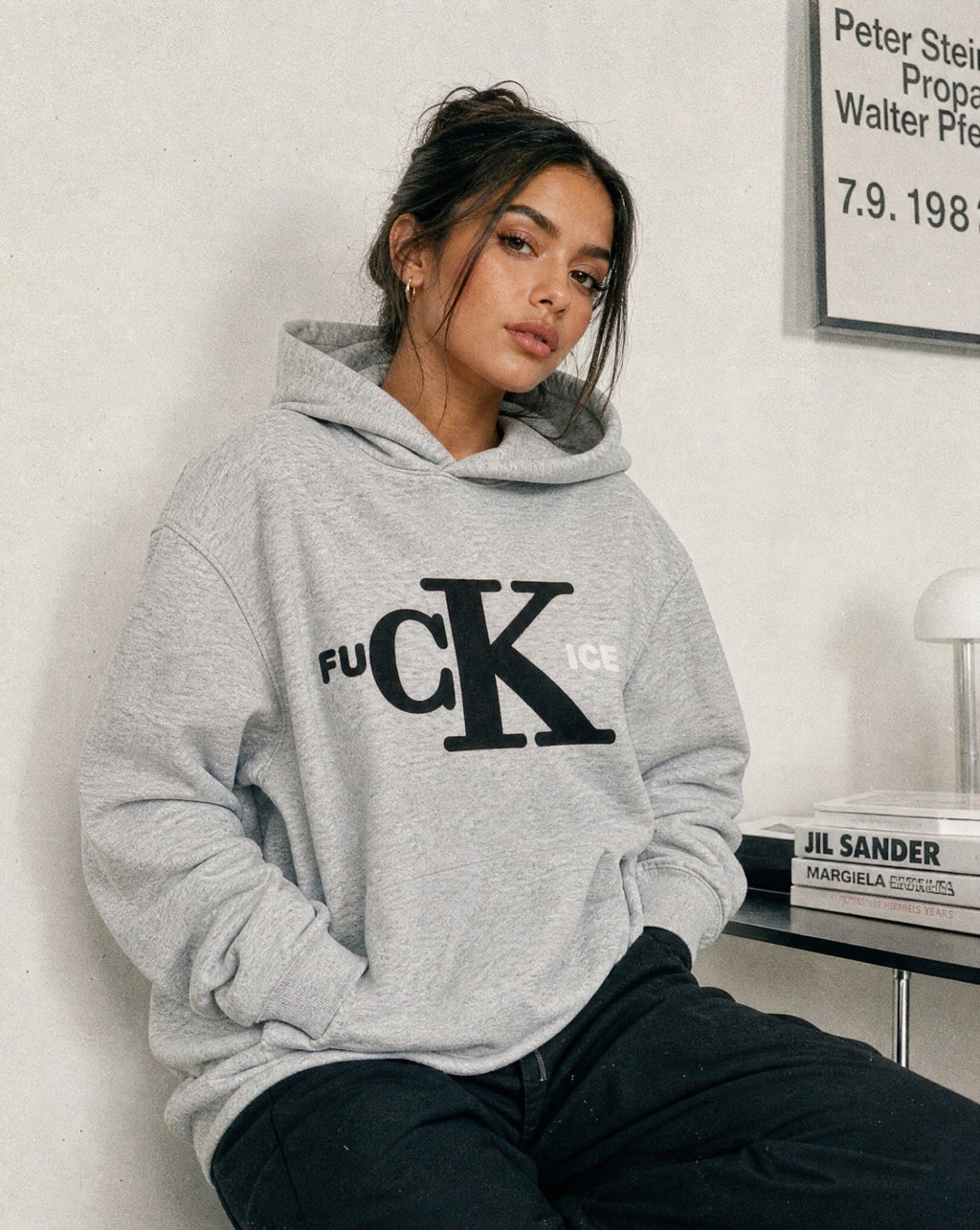 Fck Ice Hoodie in Grey - Lifestyle Image