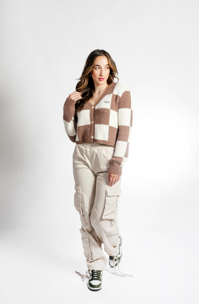 Checkmate Crop Cardigan