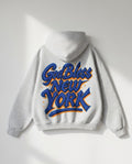 God Bless New York Hoodie in Grey - White Wall Product