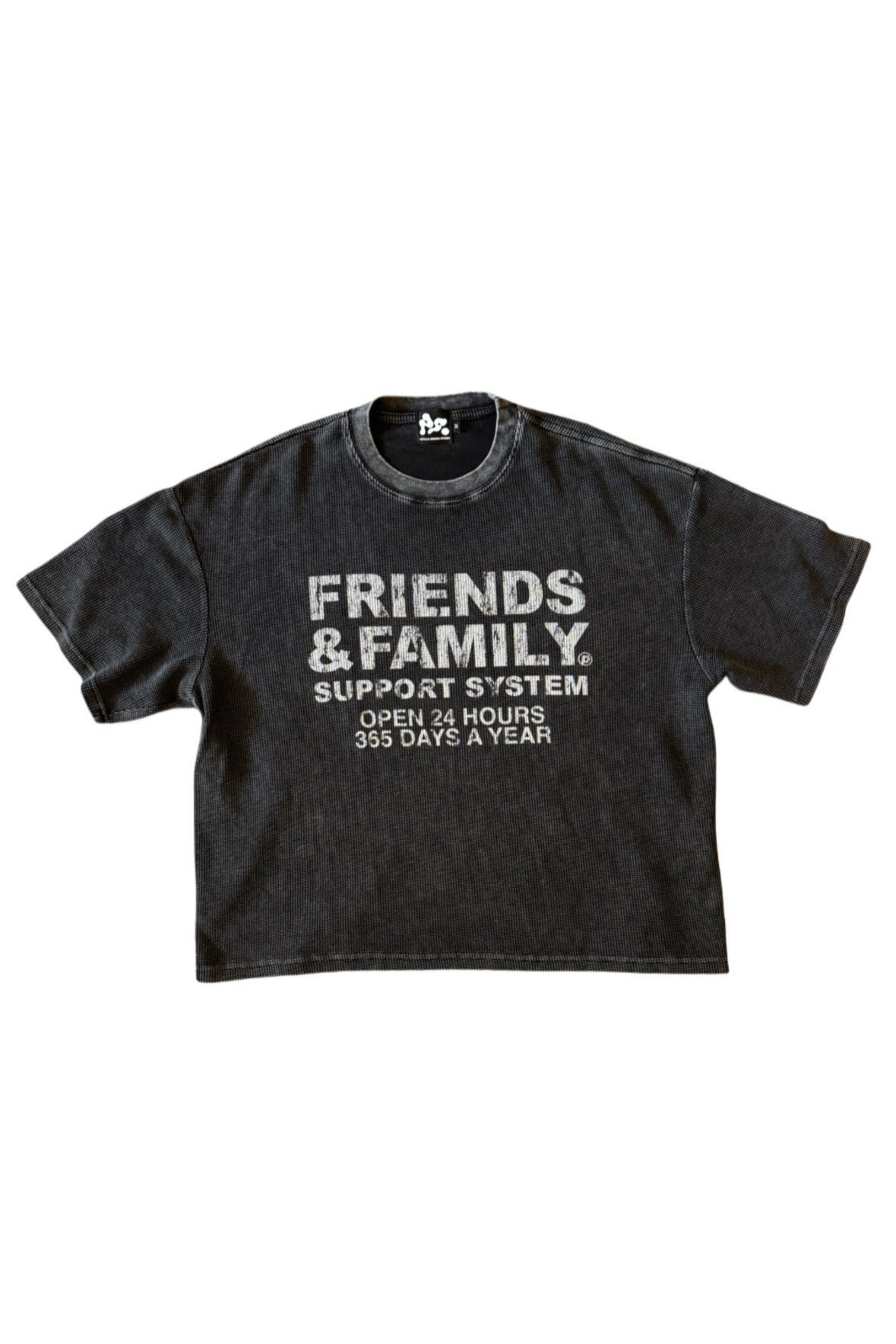 F&F Waffle Tee in Vintage Black – PETALS DESIGN STUDIO