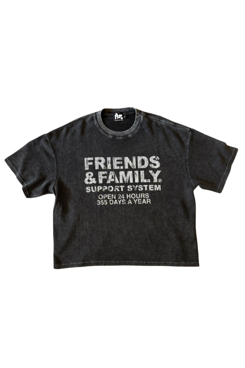 F&F Waffle Tee in Vintage Black