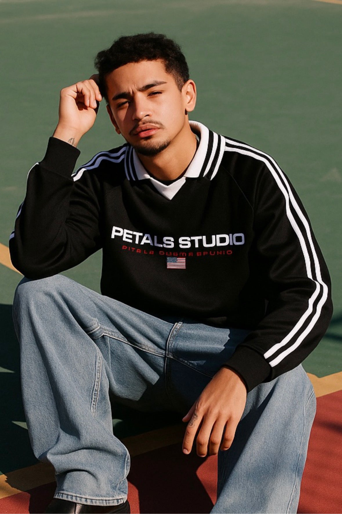 Petals Sport Drawstring Polo Sweater