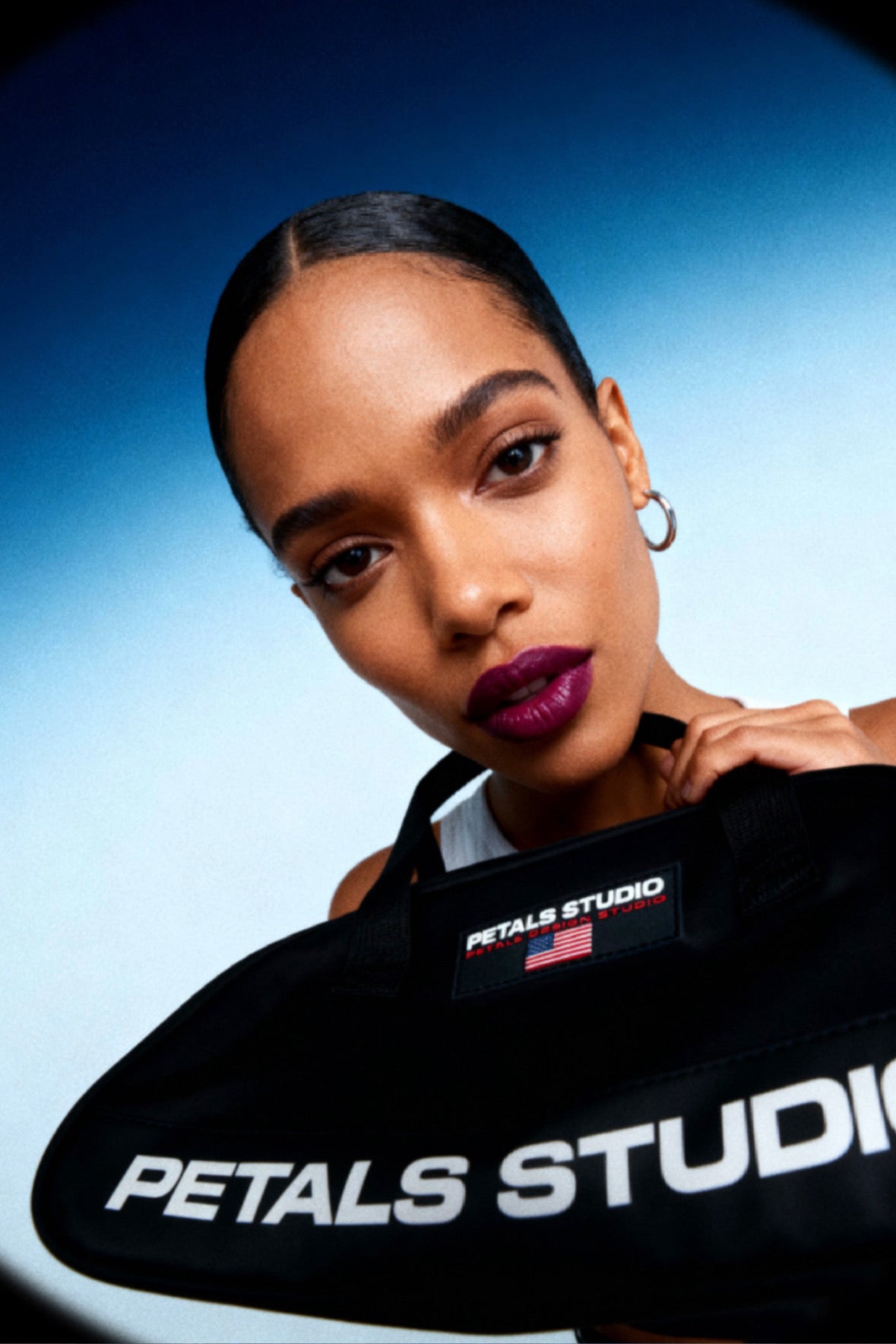 Petals Sport Nylon Bag in Black