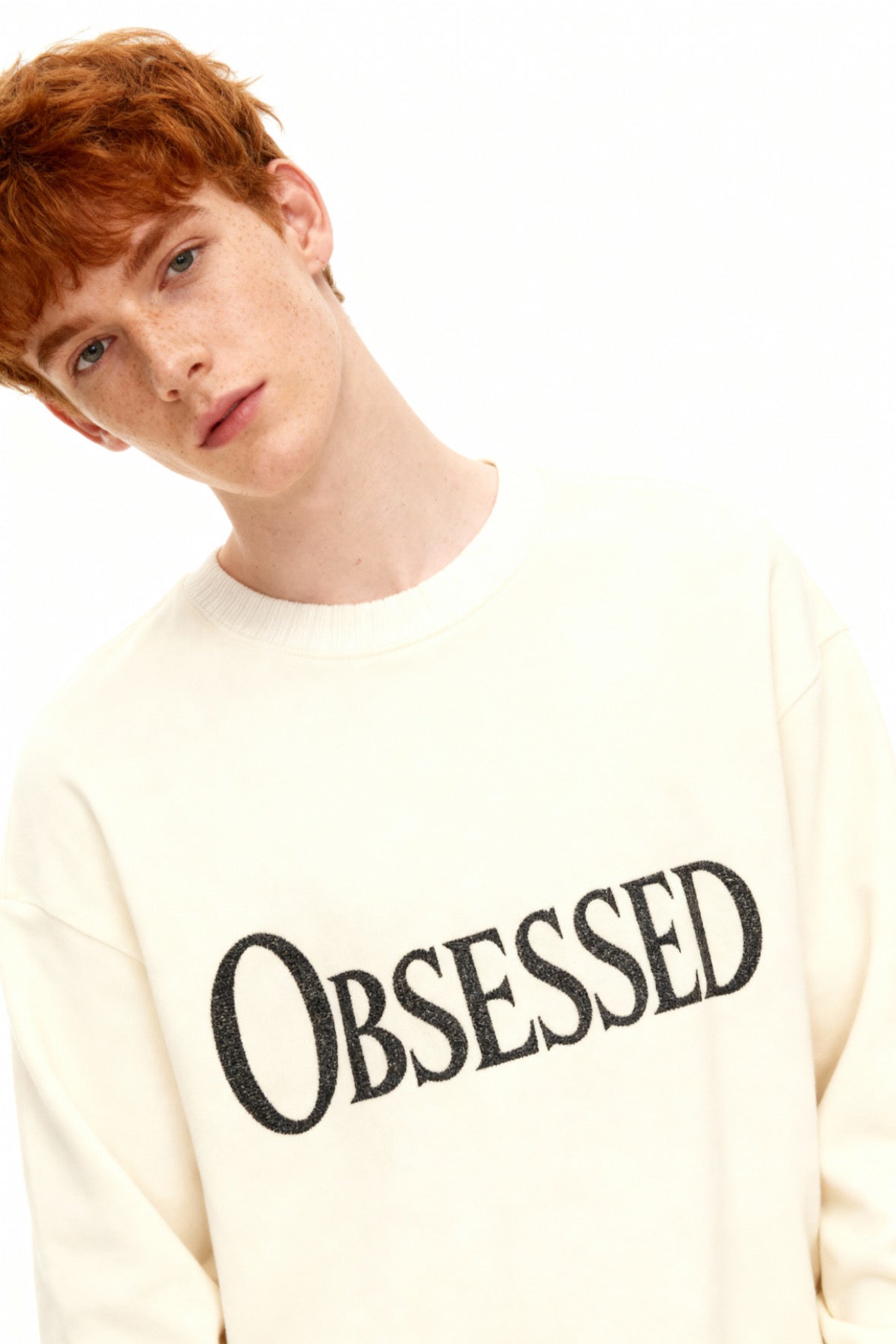 Obsessed Knitted Sweatshirt in Cream