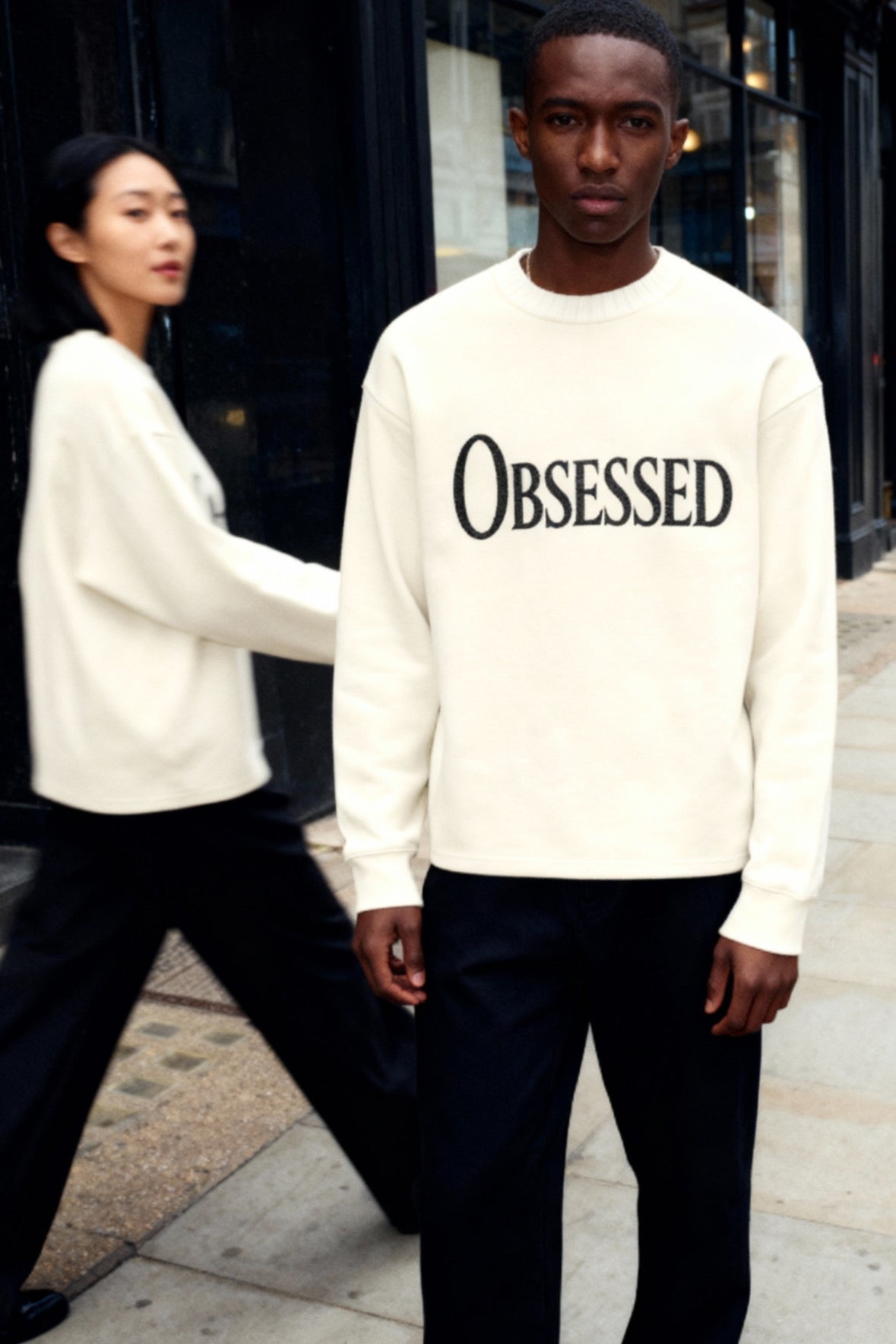 Obsessed Knitted Sweatshirt in Cream