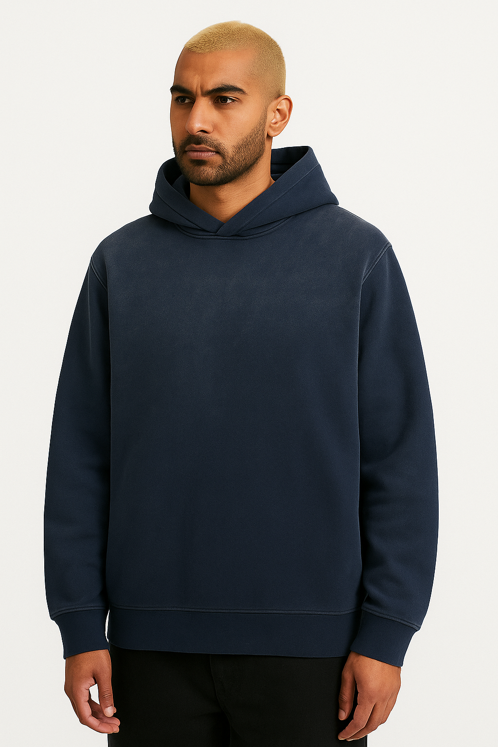 CORE: Vintage Washed Box Hoodie in Navy