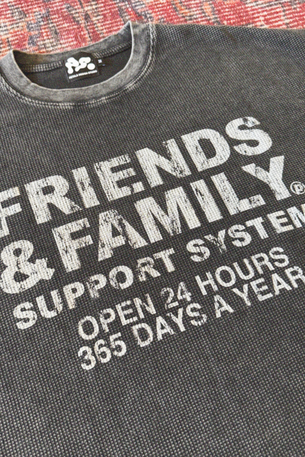 F&F Waffle Tee in Vintage Black