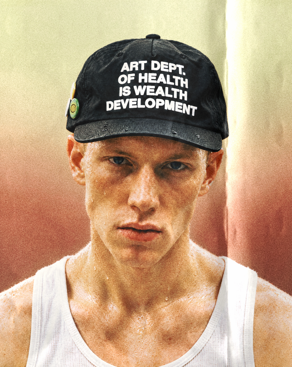 Health is Wealth Nylon Hat in Black