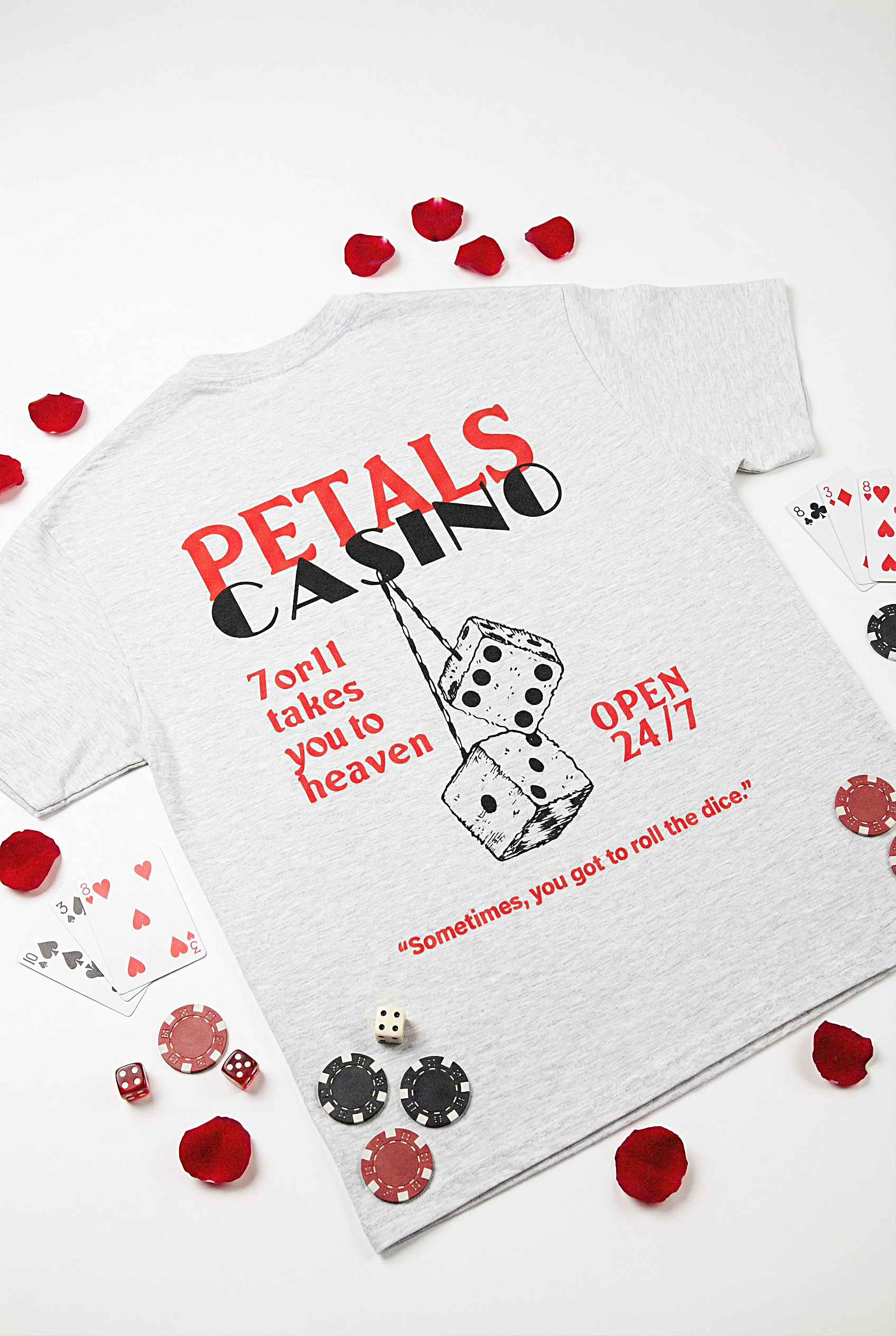 Petals Casino Tee in Ash