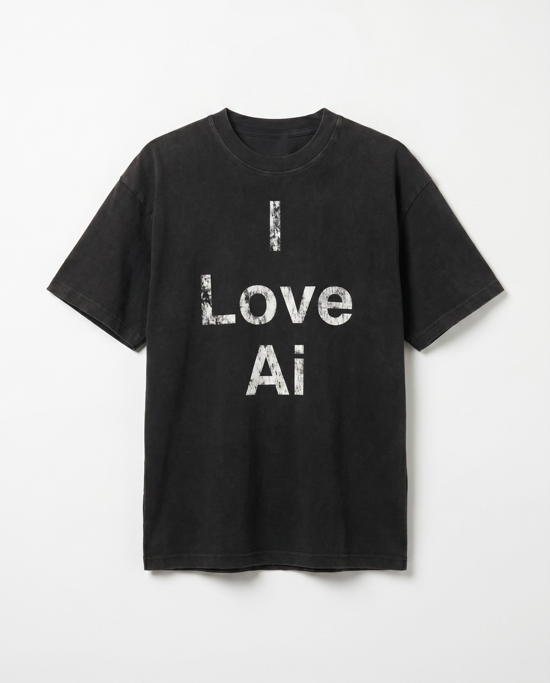 I Love Ai Vintage Washed Tee - White Wall Product