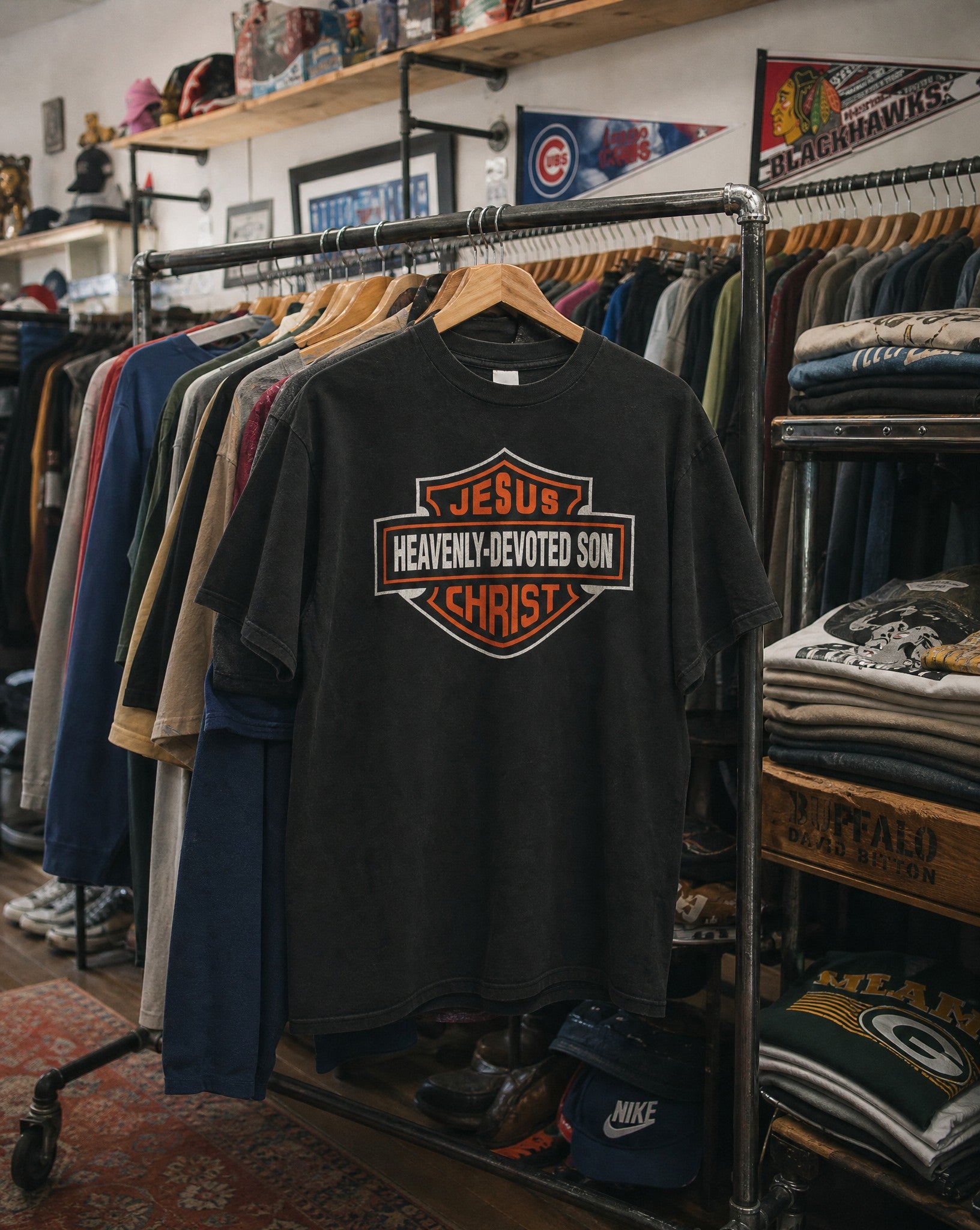 Jesus MC Enzyme Washed Tee - Creative Flat