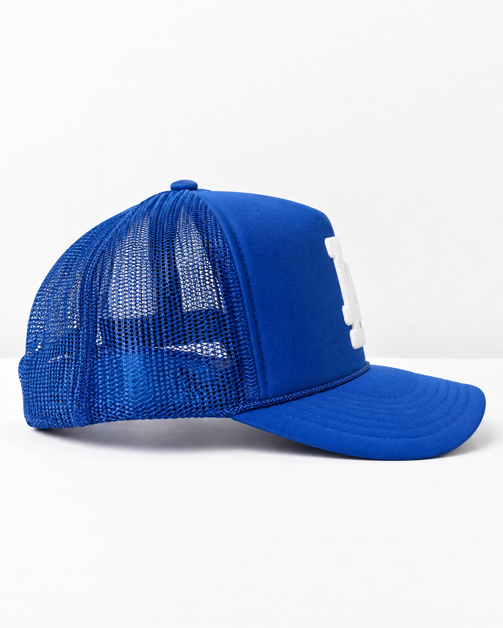 Inflated LA Trucker Hat in Royal Blue