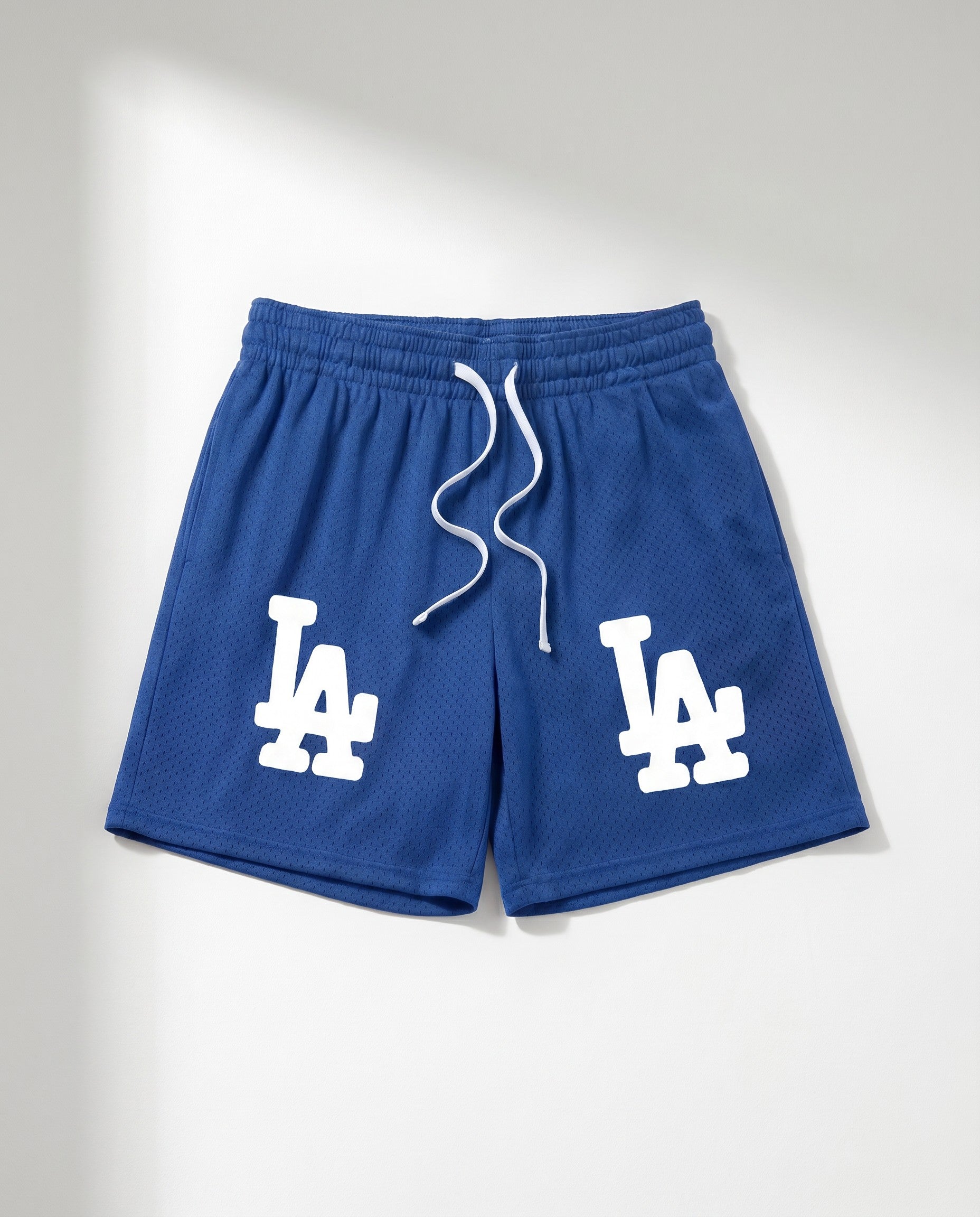 LA Bootleg Mesh Shorts in Blue - White Wall Produvt