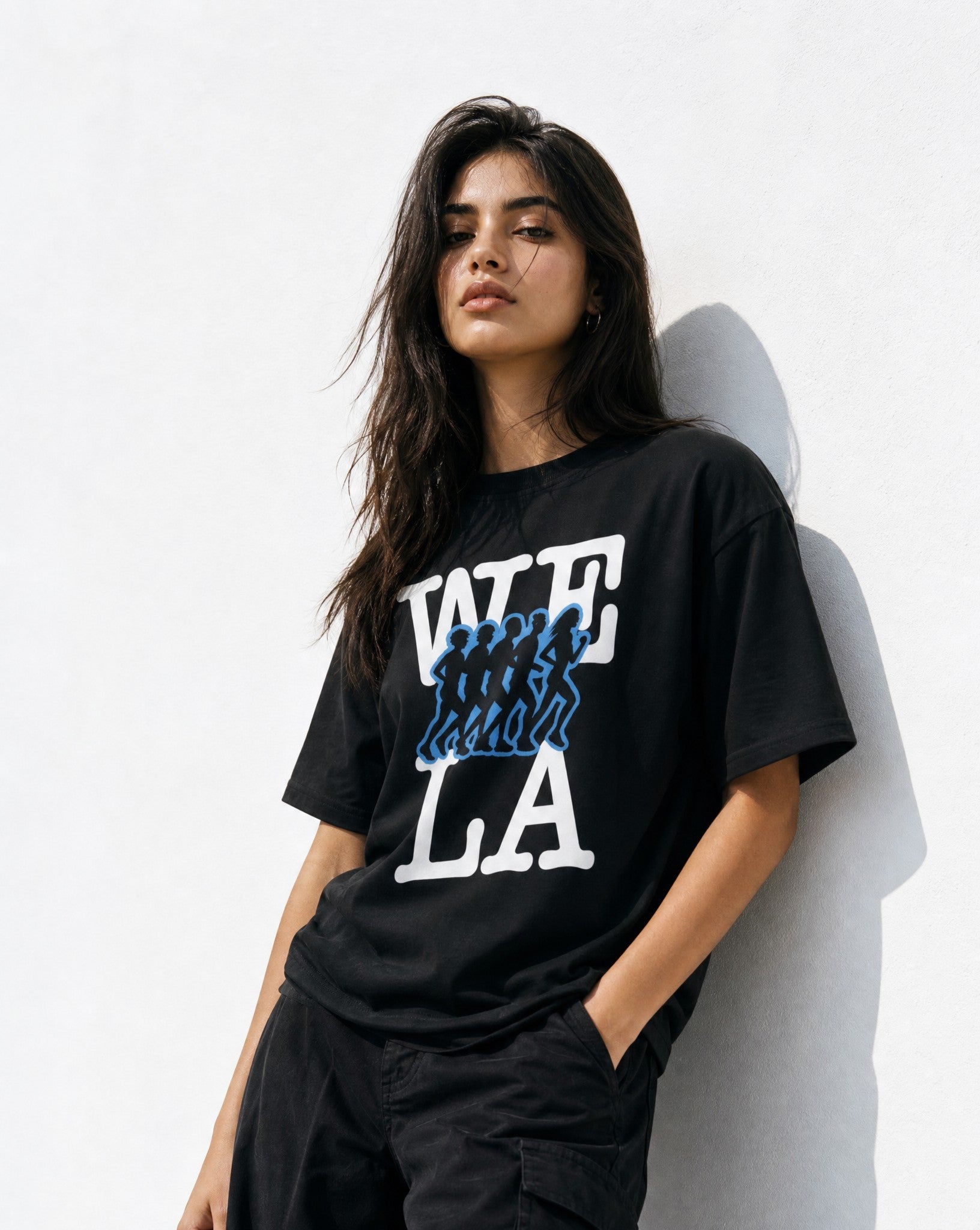 LA Run Club Tee in Black - Editorial Image