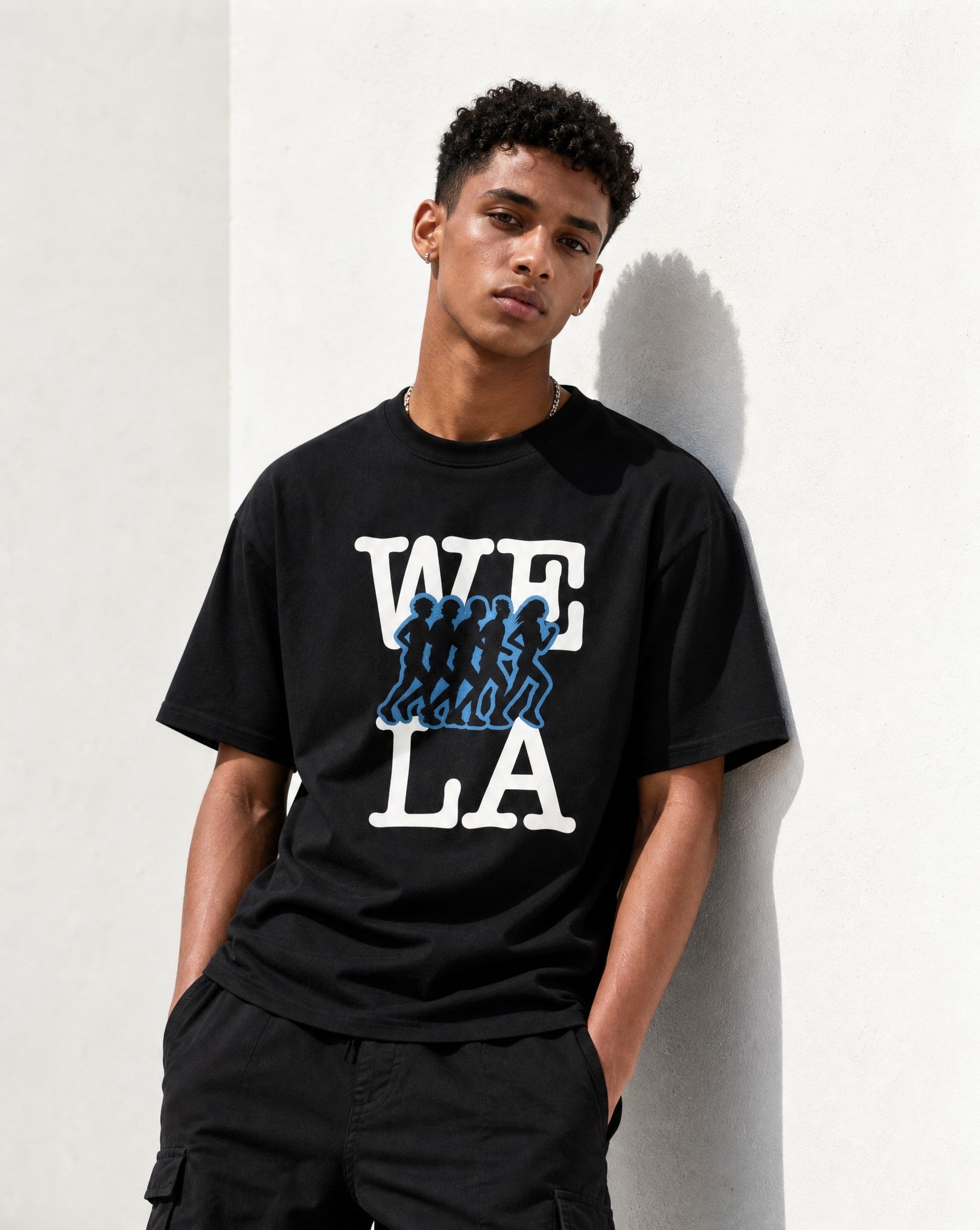 LA Run Club Tee in Black - Editorial Image