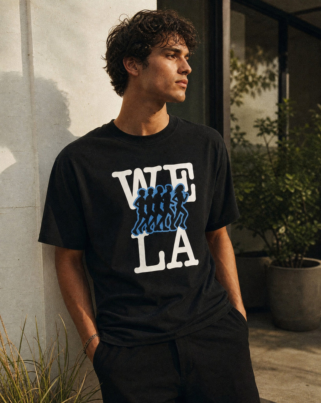 LA Run Club Tee in Black - Lifestyle Image