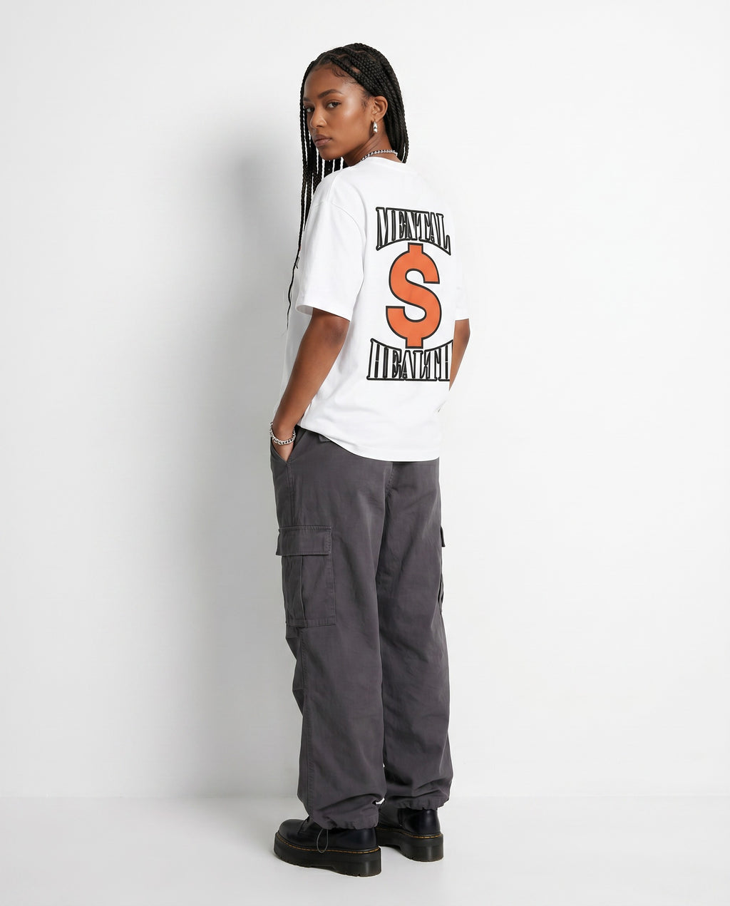 Mental Money Tee in White - Editorial Image