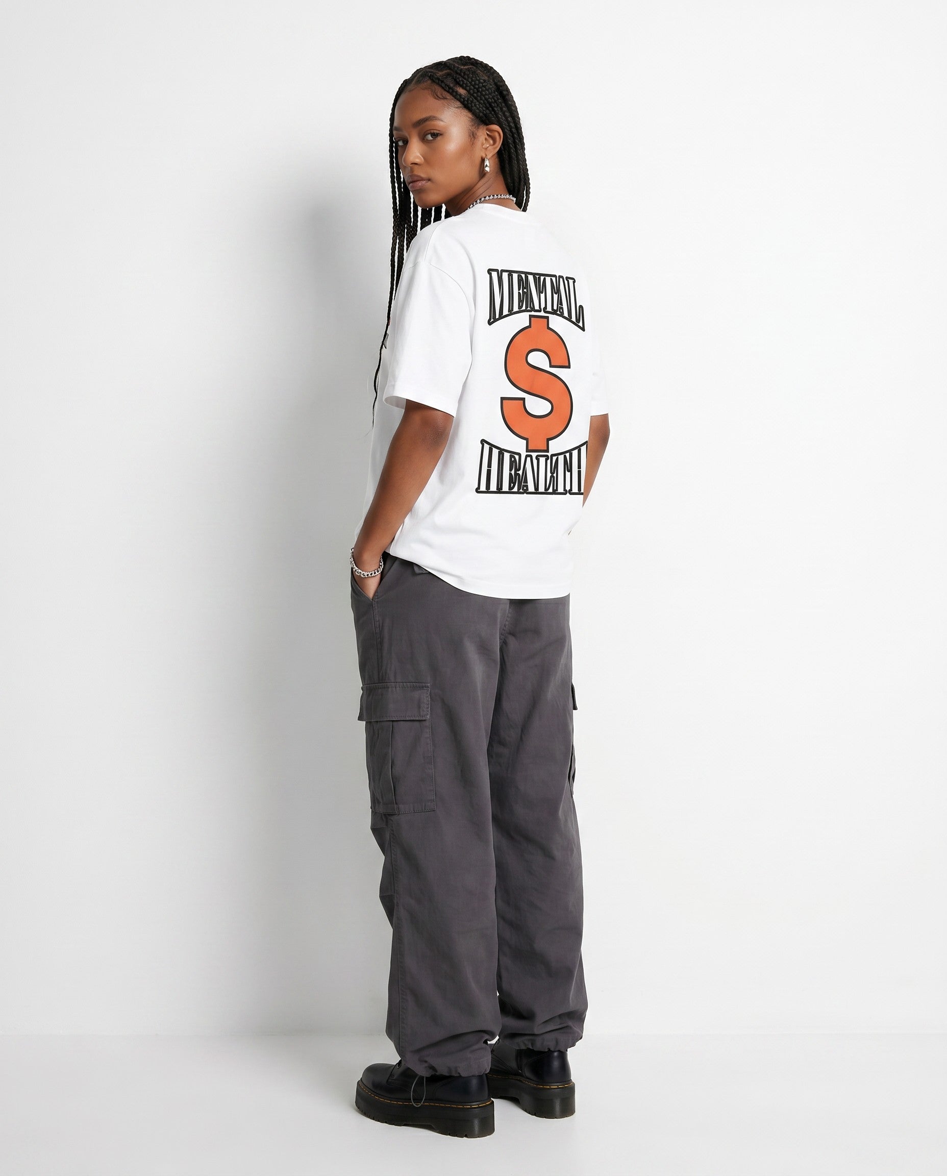 Mental Money Tee in White - Editorial Image